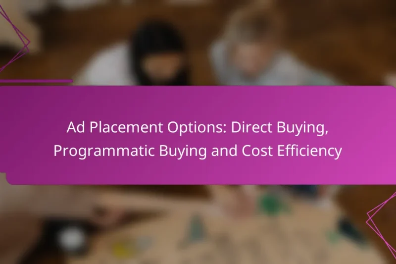 Ad Placement Options: Direct Buying, Programmatic Buying and Cost Efficiency