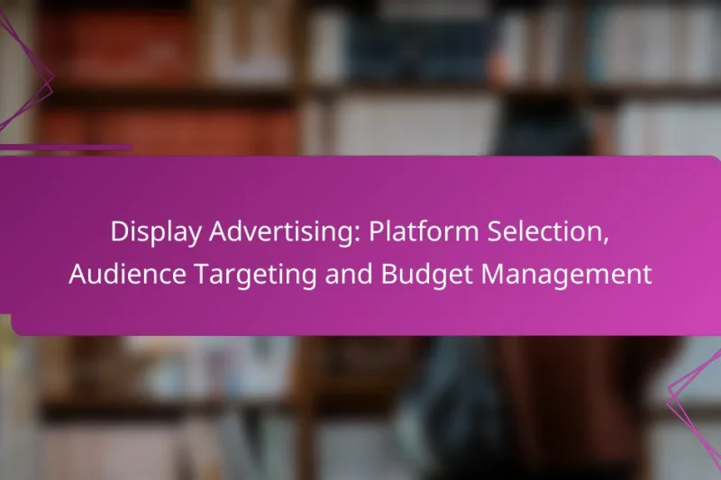 Display Advertising: Platform Selection, Audience Targeting and Budget Management
