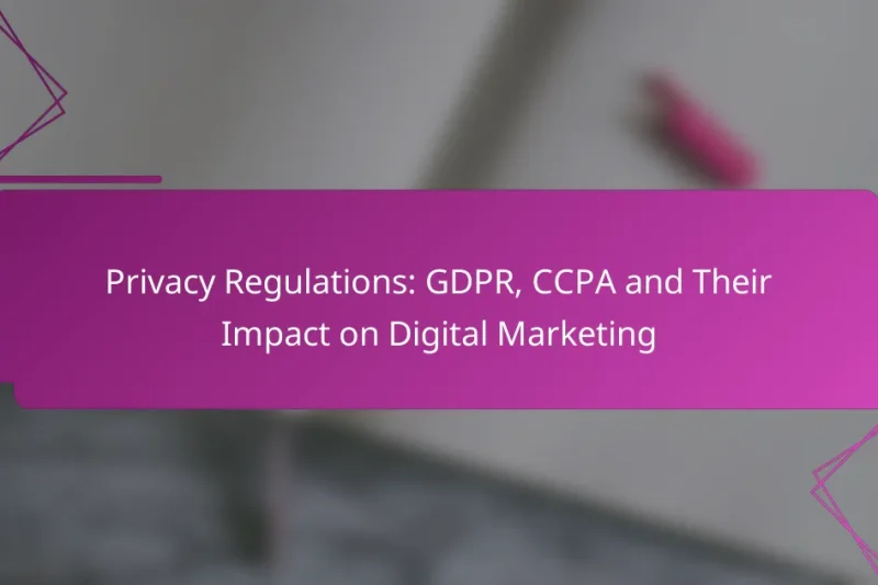 Privacy Regulations: GDPR, CCPA and Their Impact on Digital Marketing