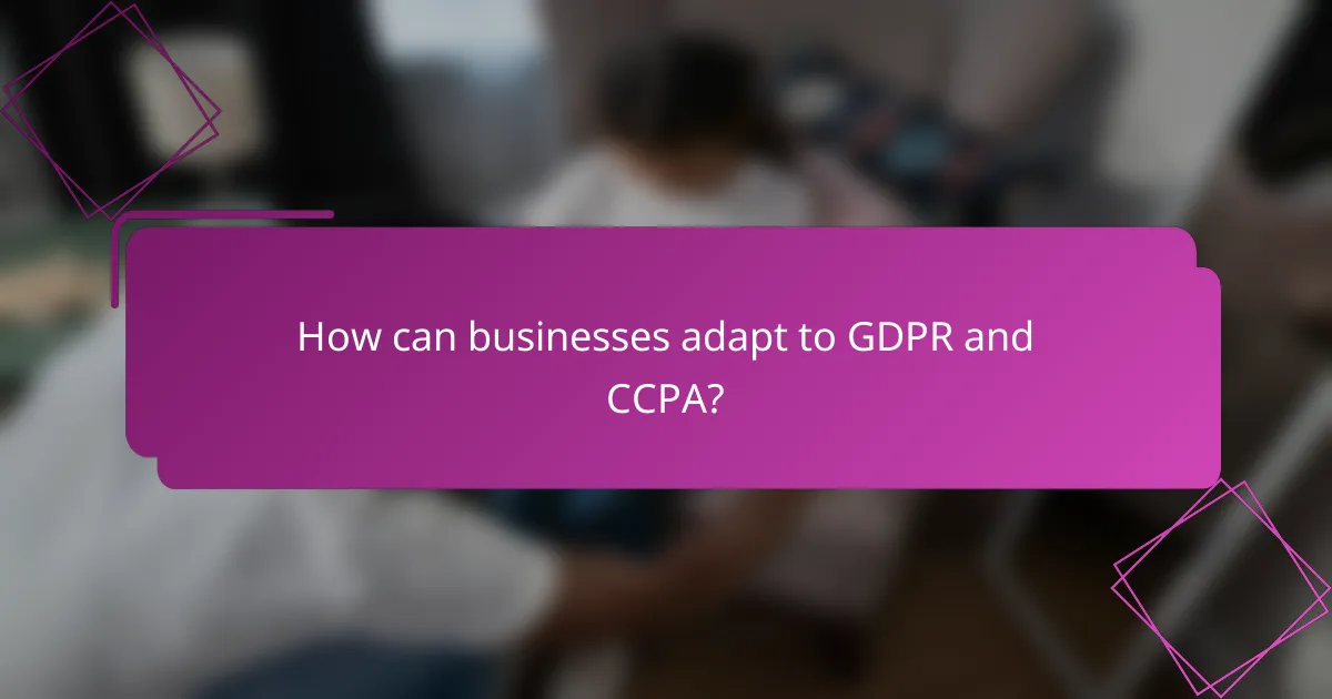 How can businesses adapt to GDPR and CCPA?