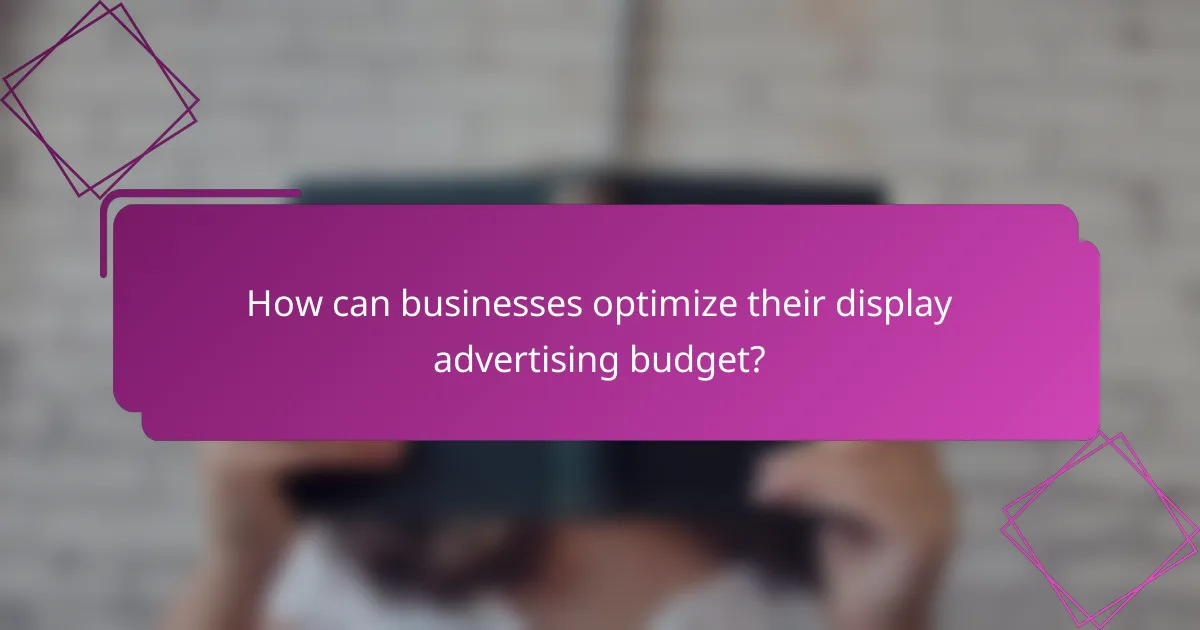 How can businesses optimize their display advertising budget?