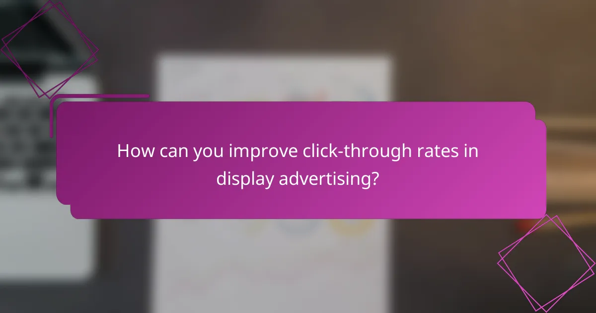 How can you improve click-through rates in display advertising?