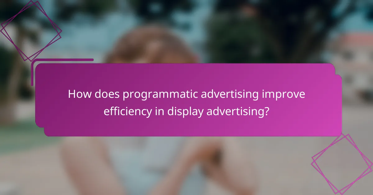 How does programmatic advertising improve efficiency in display advertising?