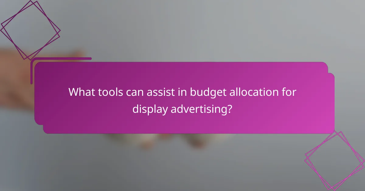 What tools can assist in budget allocation for display advertising?